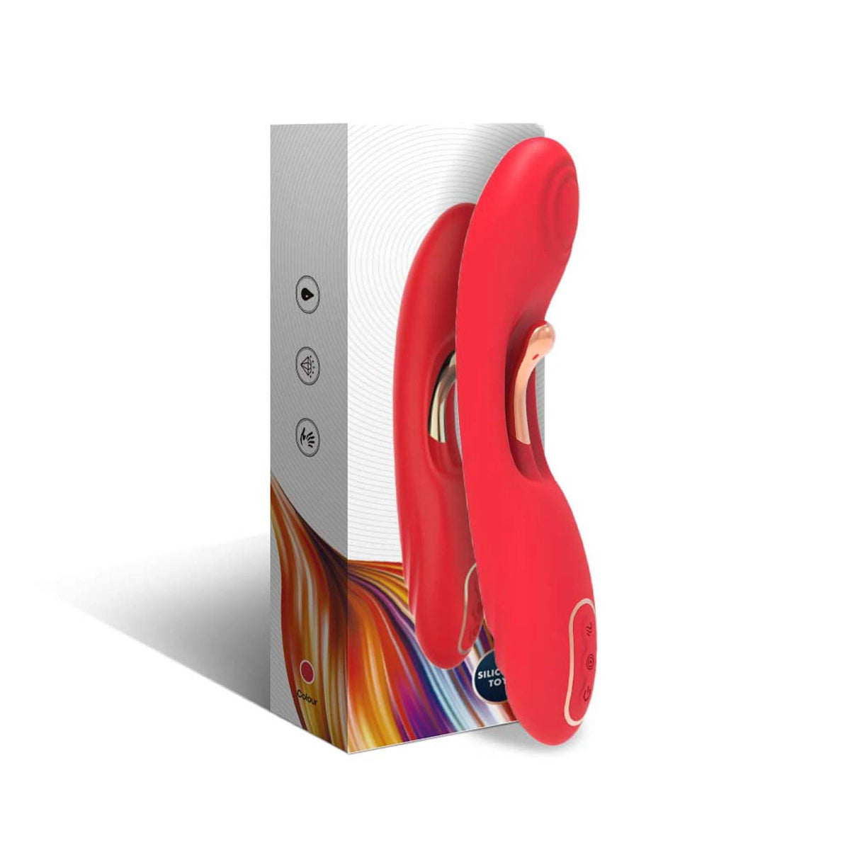 Vibratore rabbit Fishhook point 9 funzioni – ricaricabile, doppio, rosso | Favorites