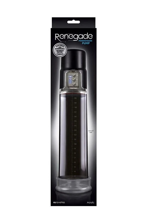 Pompe à pénis Renegade Powerhouse – rechargeable, noire | NS Novelties