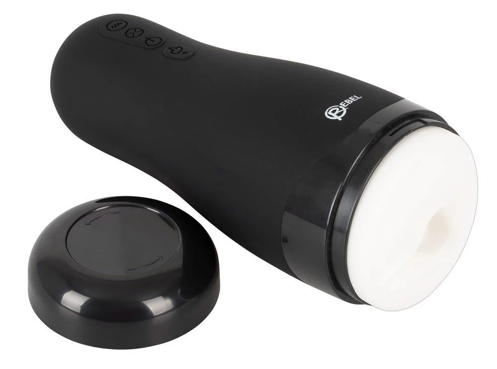 Masturbator 3 Funktionen – wiederaufladbar, schwarz 26 cm | Rebel