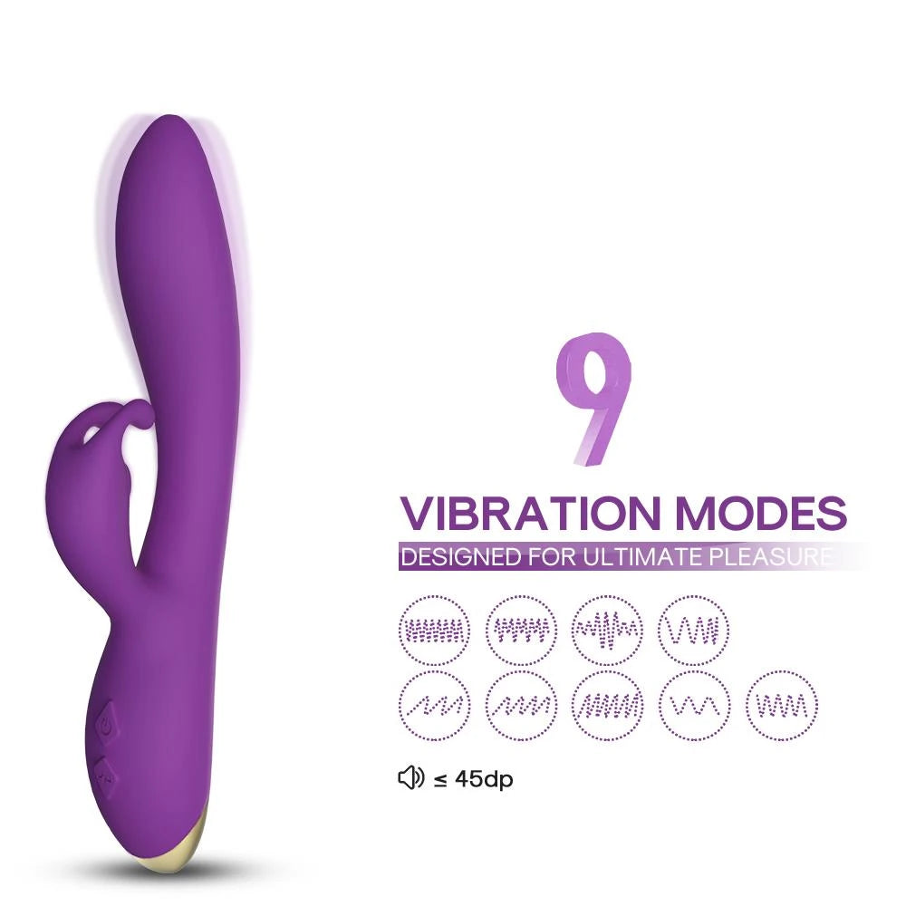 Vibrador rabbit Bonnie 9 funções – recarregável, roxo | Favorites