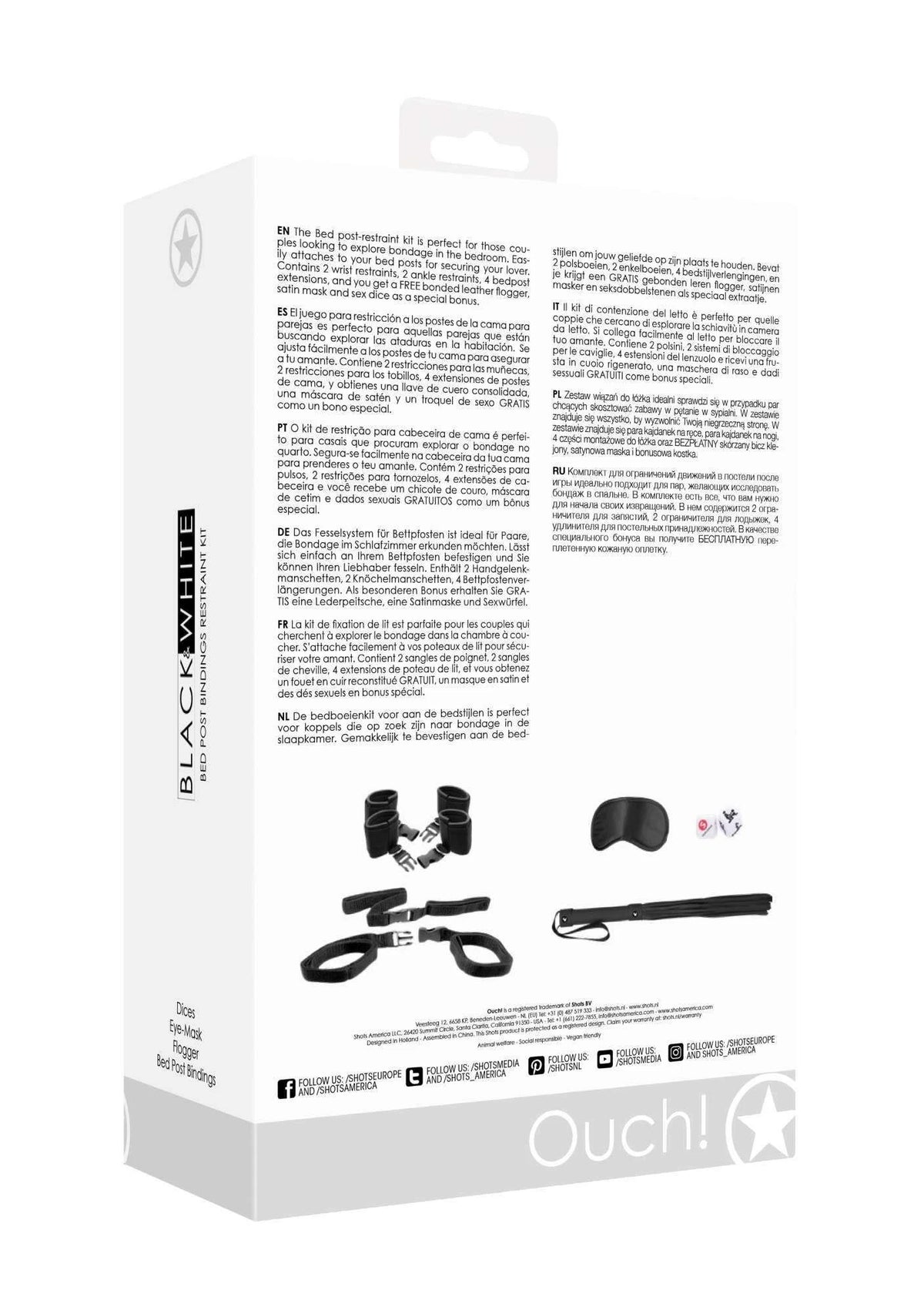 Accessorio BDSM Bed Post Bindings – nero OU701BLK | Ouch!