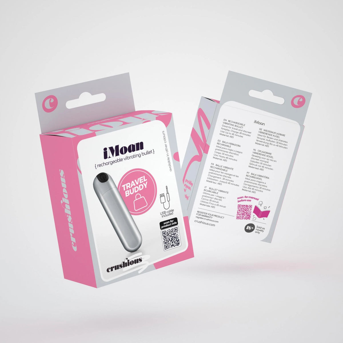 Vibratore bullet Imoan 10 funzioni – ricaricabile, argento | Crushious