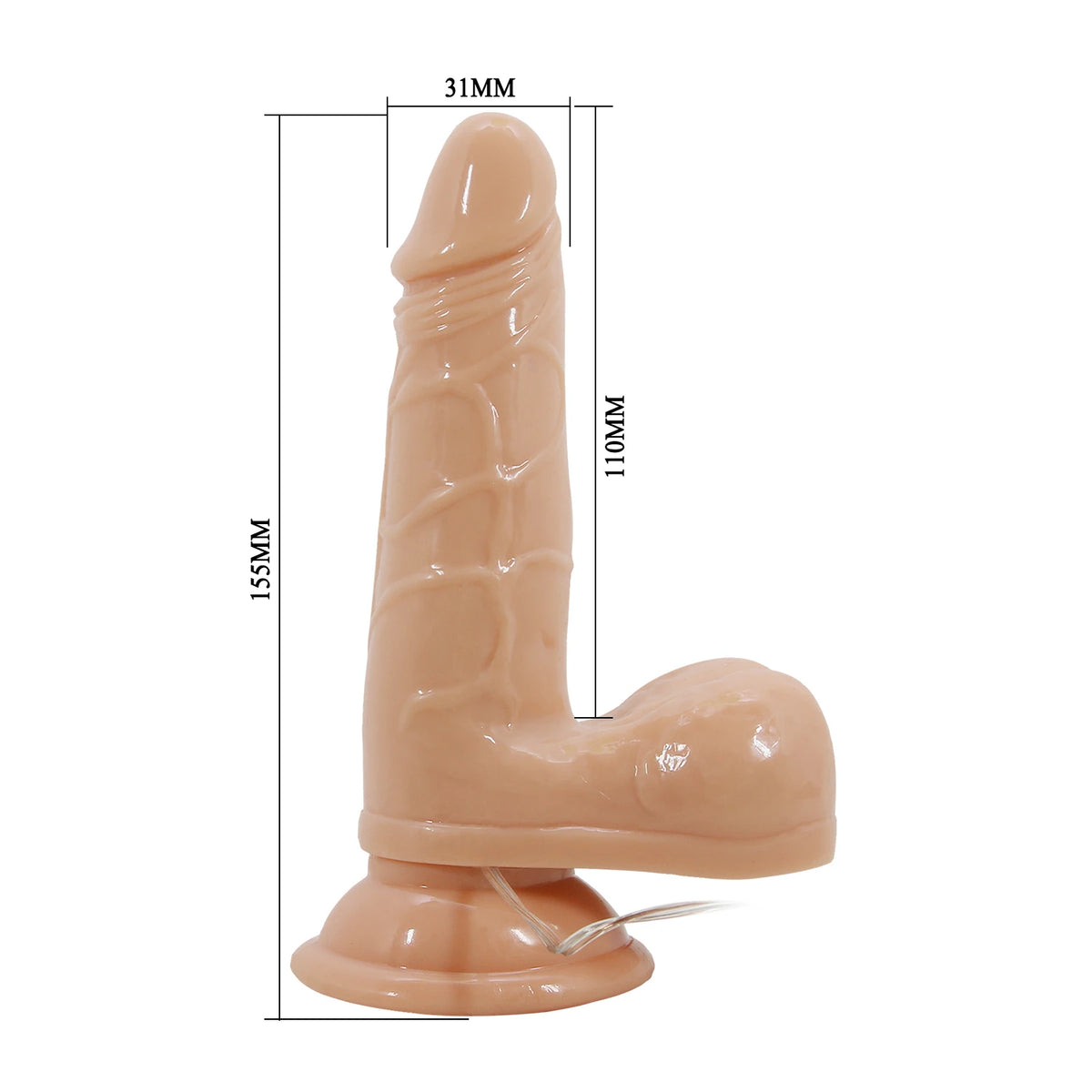 Vibrador realista Barbara Genie 5 7 – con mando a distancia, de cyberskin | Baile
