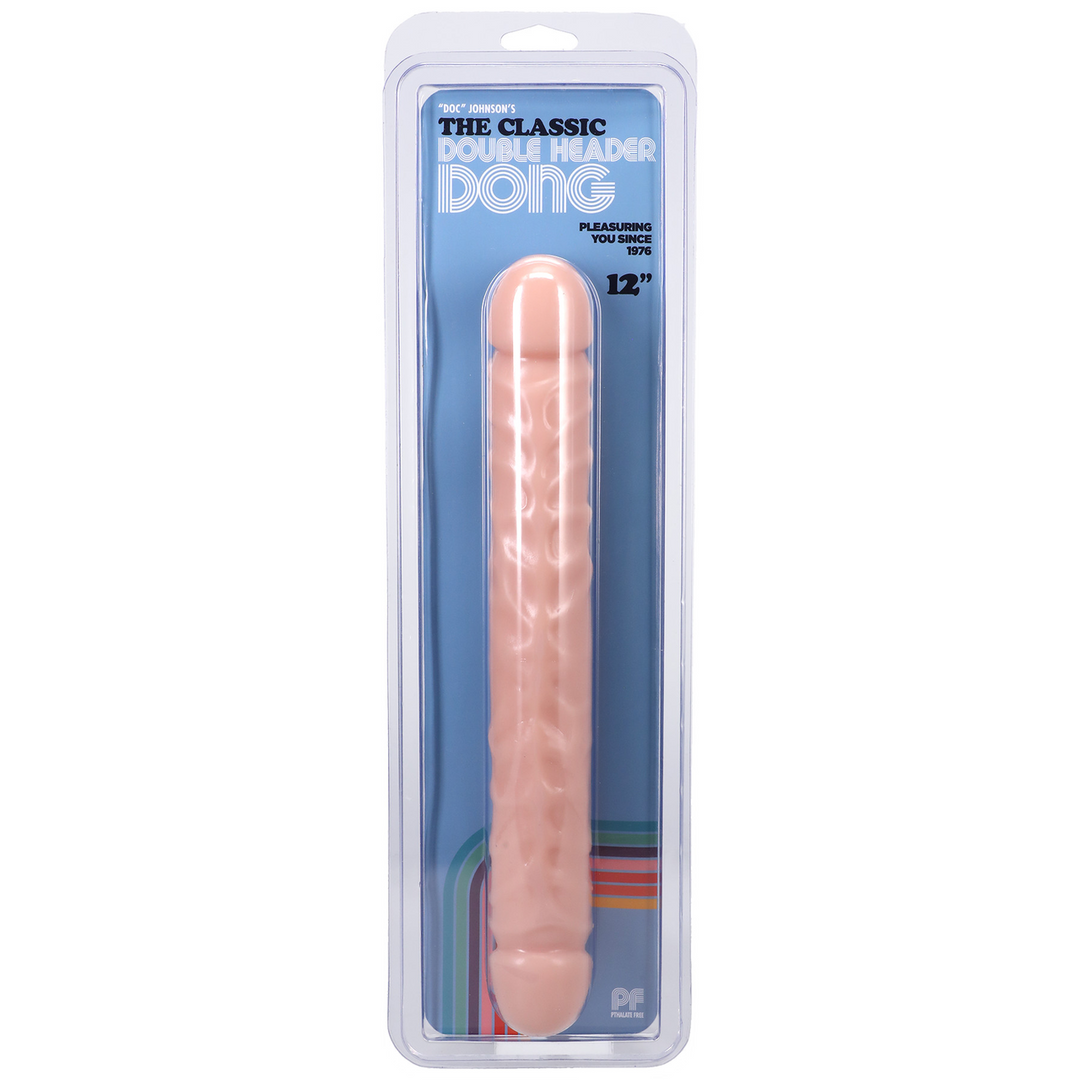 Jr. Veined Double Header - Dildo with Double Ends - 12 / 30 cm
