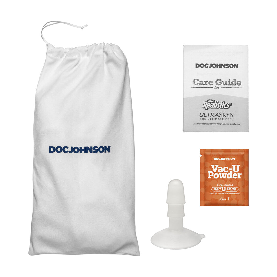 Pénis réaliste avec testicules - Ventouse amovible Vac-U-Lock - ULTRASKYN - 6 po / 16,5 cm - Vanille