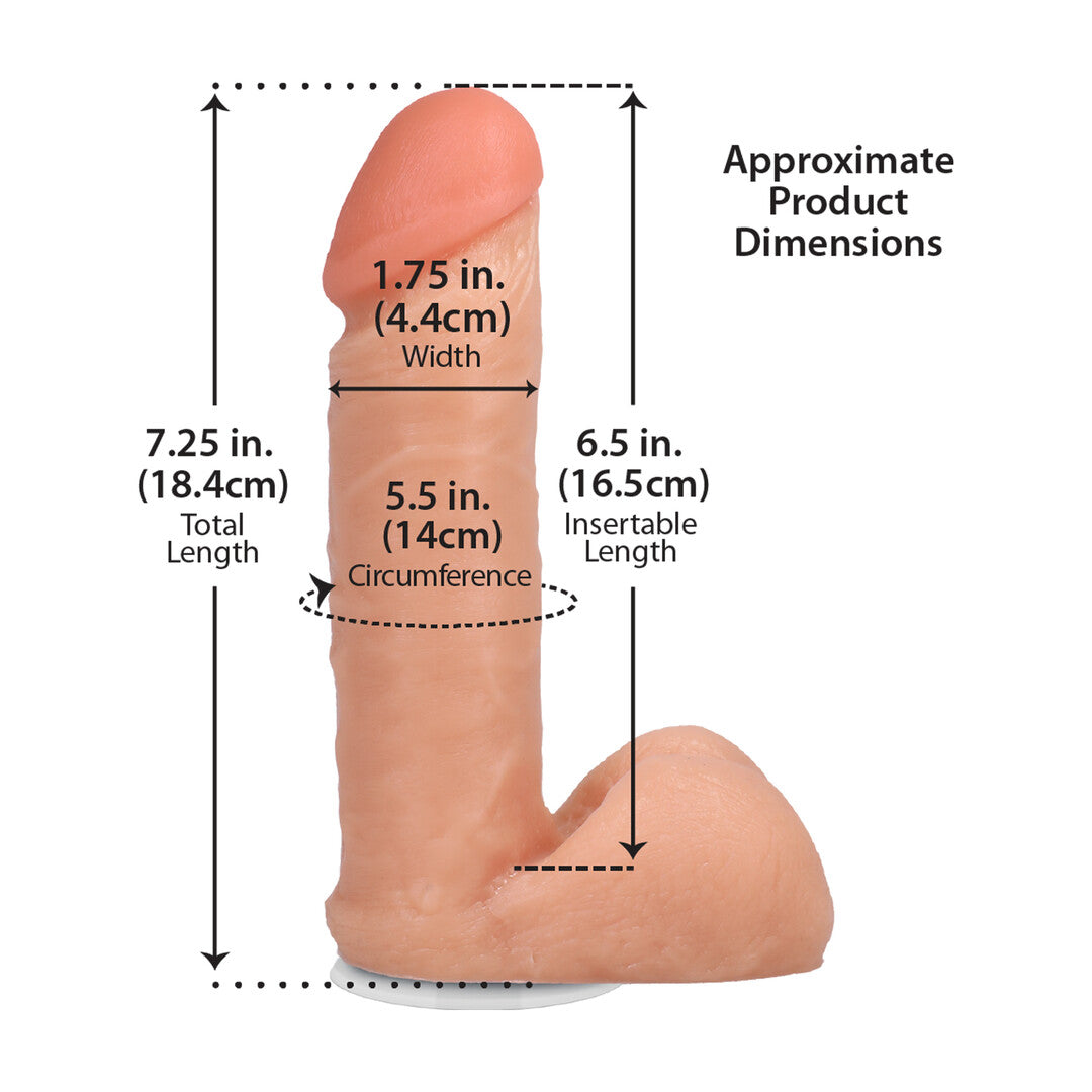 Pénis réaliste avec testicules - Ventouse amovible Vac-U-Lock - ULTRASKYN - 6 po / 16,5 cm - Vanille