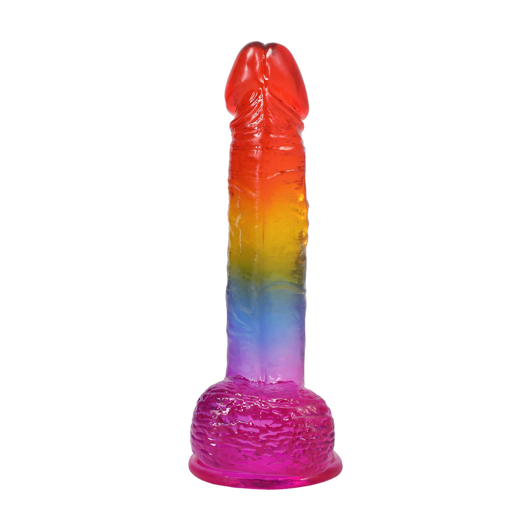 Pénis réaliste avec testicules - 8.5 / 21,6 cm - Rainbow
