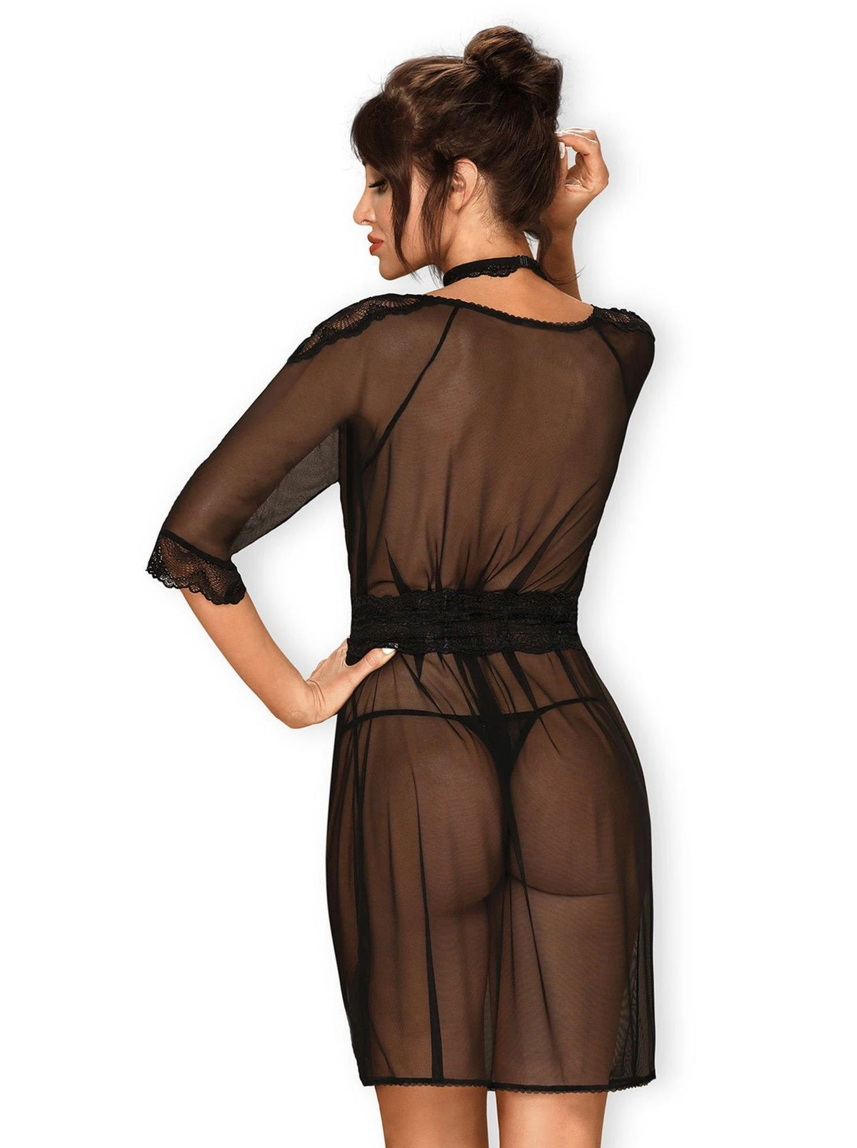 Conjunto de lingerie Lucita peniuar – preto | Obsessive