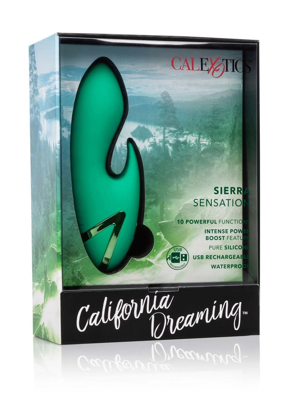 Rabbit vibrátor Sierra Sensation – újratölthető, zöld | Calexotics