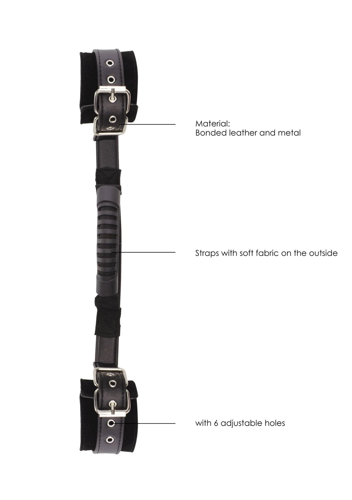 Entrave bondage Bonded Cuffs With Handle – noire | Ouch!