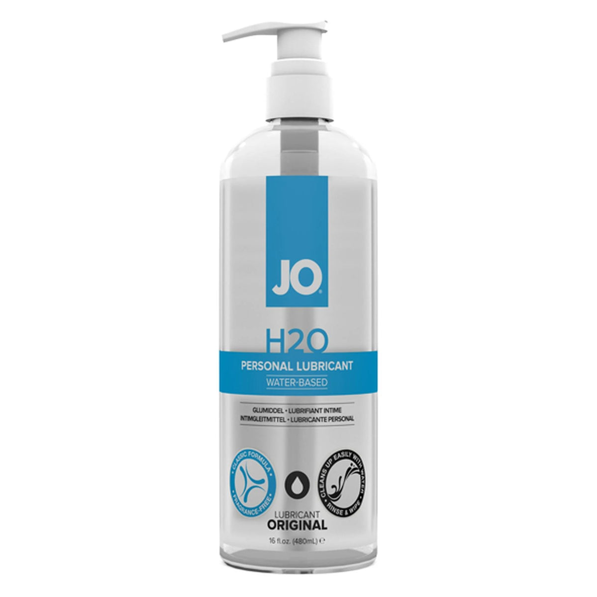 Lubrificante H2O 480 ml – à base de água | JO