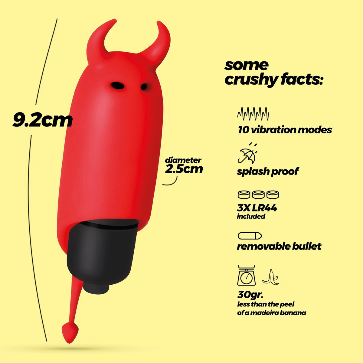 Vibratore bullet Pet Devil 10 funzioni – rosso | Crushious