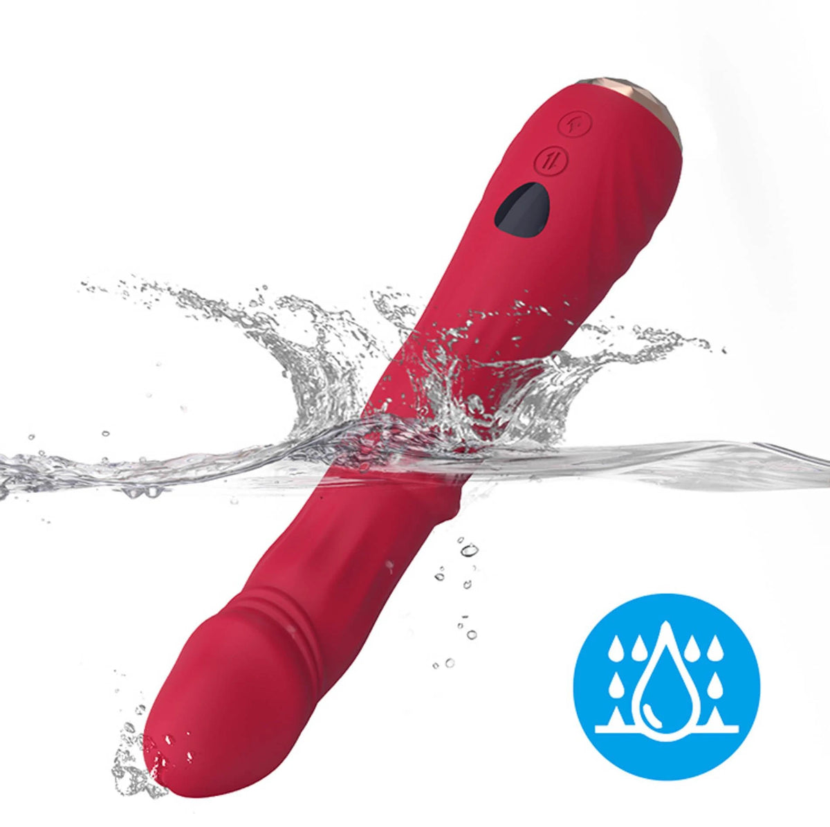 Realisztikus vibrátor Jackal 9 funkció – újratölthető, piros | Favorites