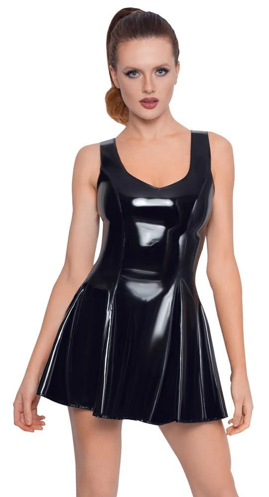 Dress – wetlook, zip, black 28510591042 | Black Level