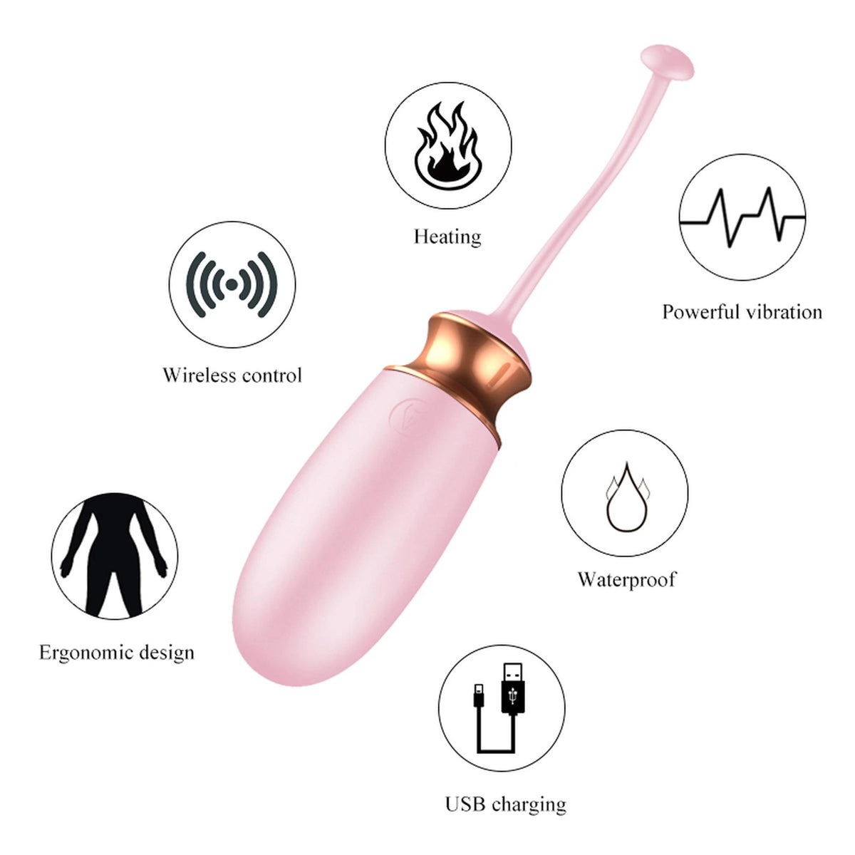 Ovo vibratório Voice 10 funções – com controlo remoto, recarregável, rosa | Favorites