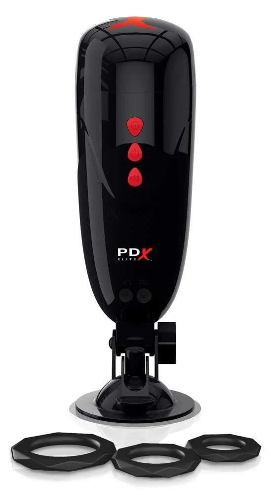 Masturbador Dirty Talk Starter Stroker 10 funciones – recargable, negro | PDX Elite