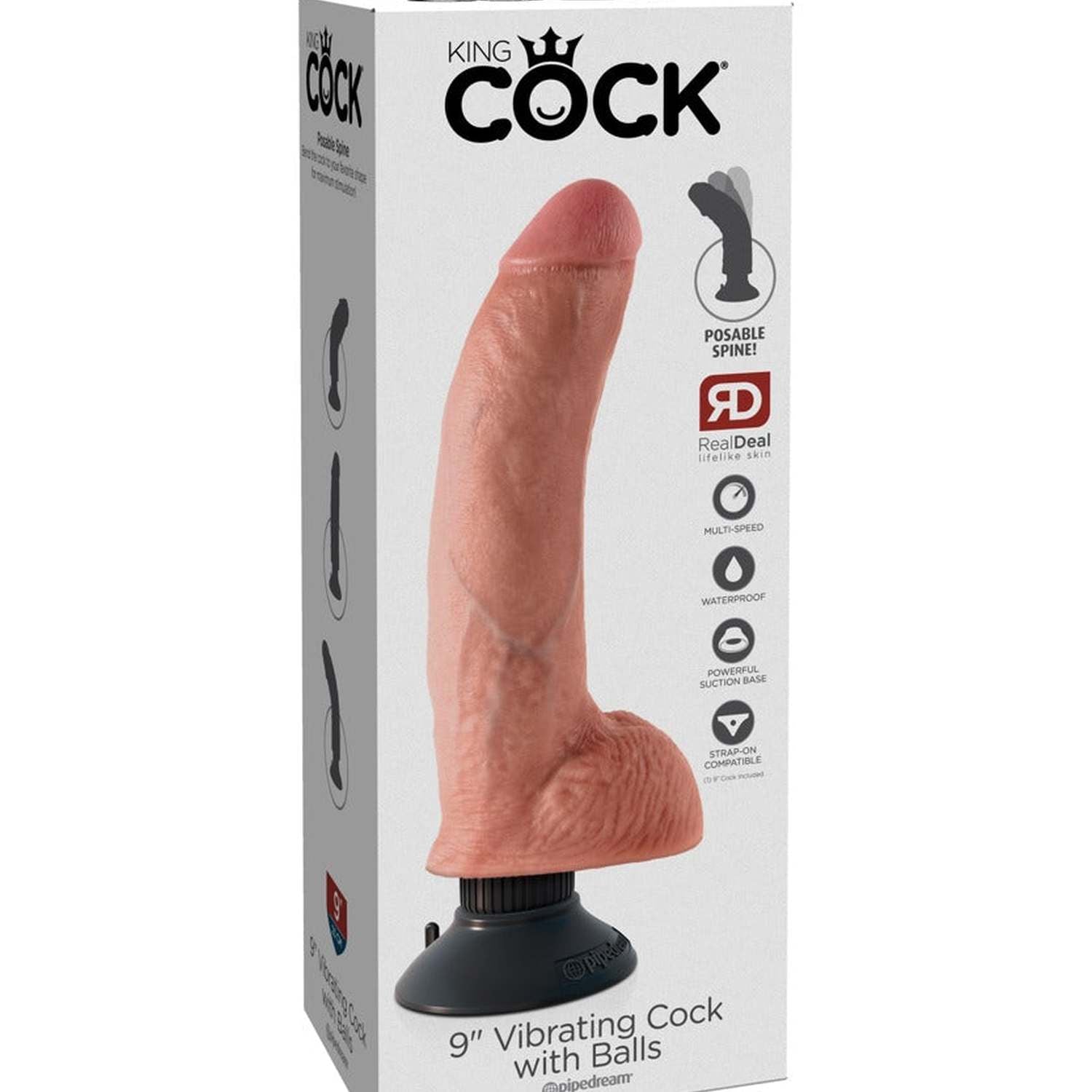 9" Vibrating Cock with Balls