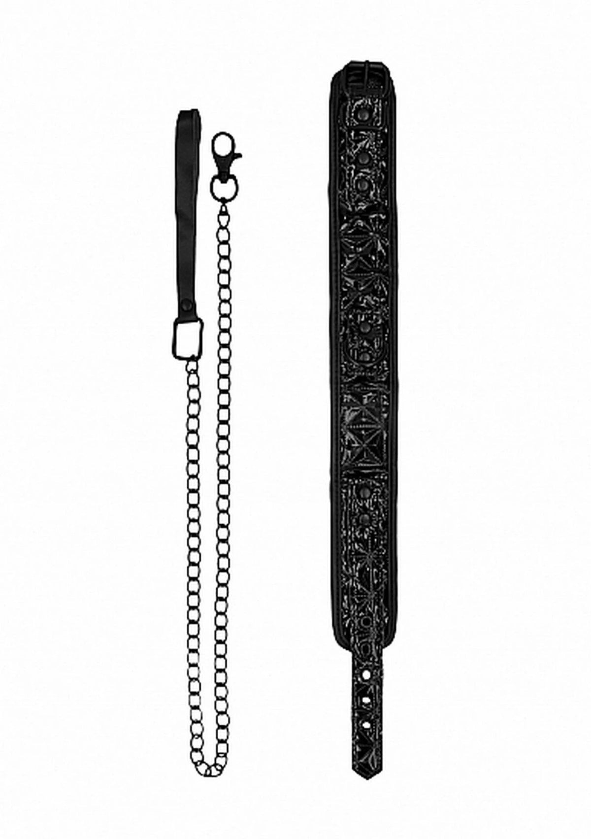 Costrizione bondage Collar with Leash – nera | Ouch!