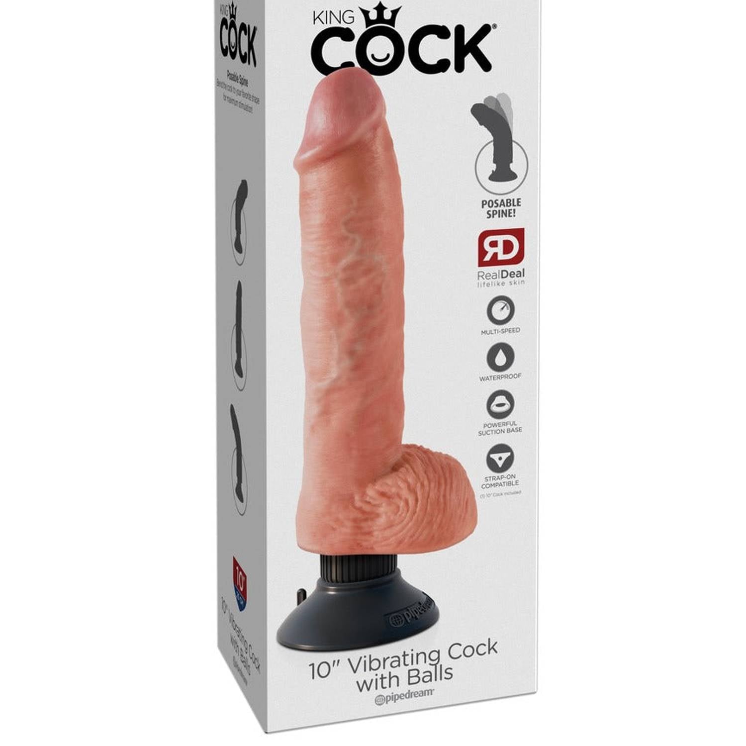 10" Vibrating Cock with Balls