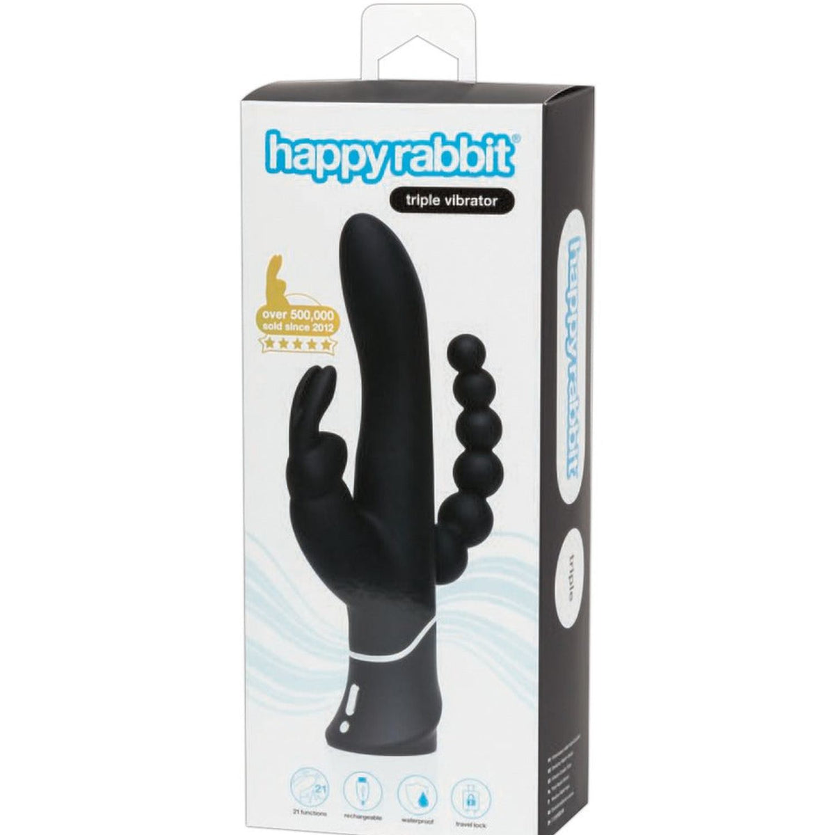 Rabbit vibrator Triple Curve 12 functions – black | happyrabbit