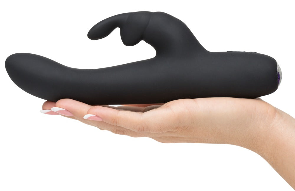 Vibratore rabbit Greedy Girl Slimline 22 cm – nero | Fifty Shades of Grey