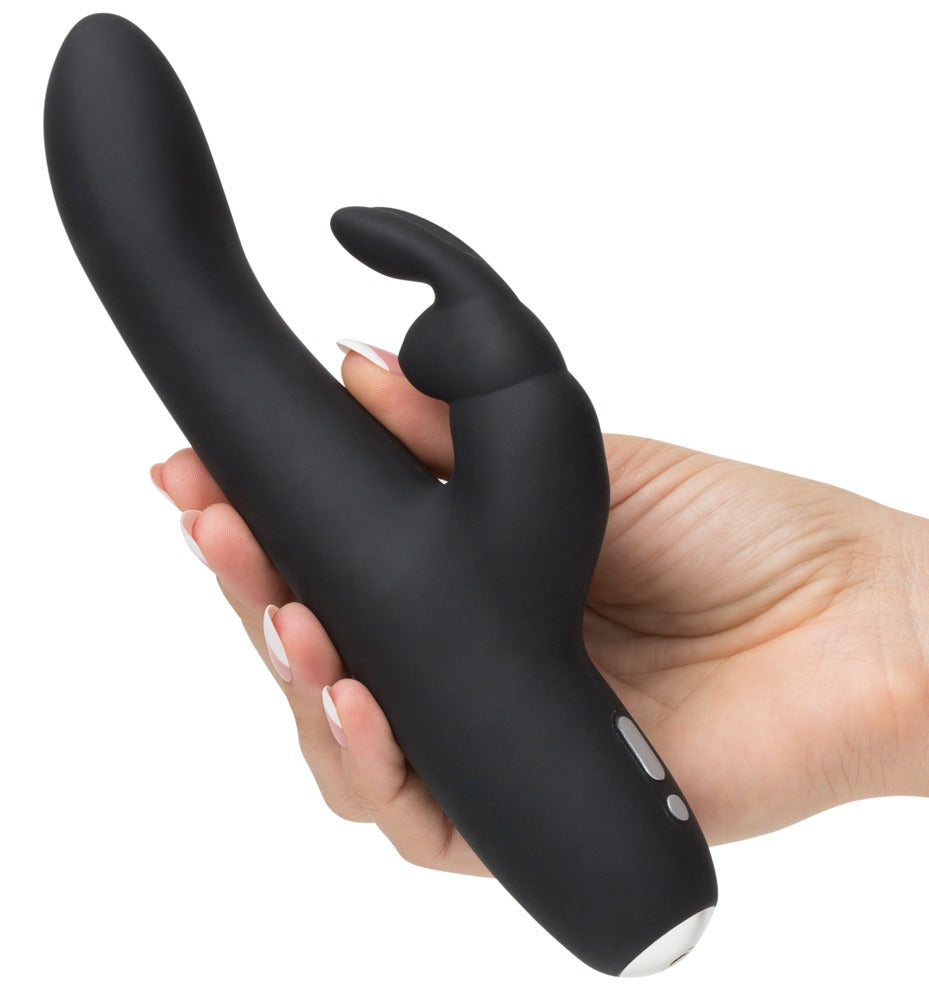 Vibratore rabbit Greedy Girl Slimline 22 cm – nero | Fifty Shades of Grey