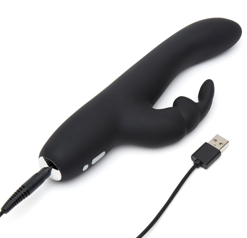 Vibratore rabbit Greedy Girl Slimline 22 cm – nero | Fifty Shades of Grey