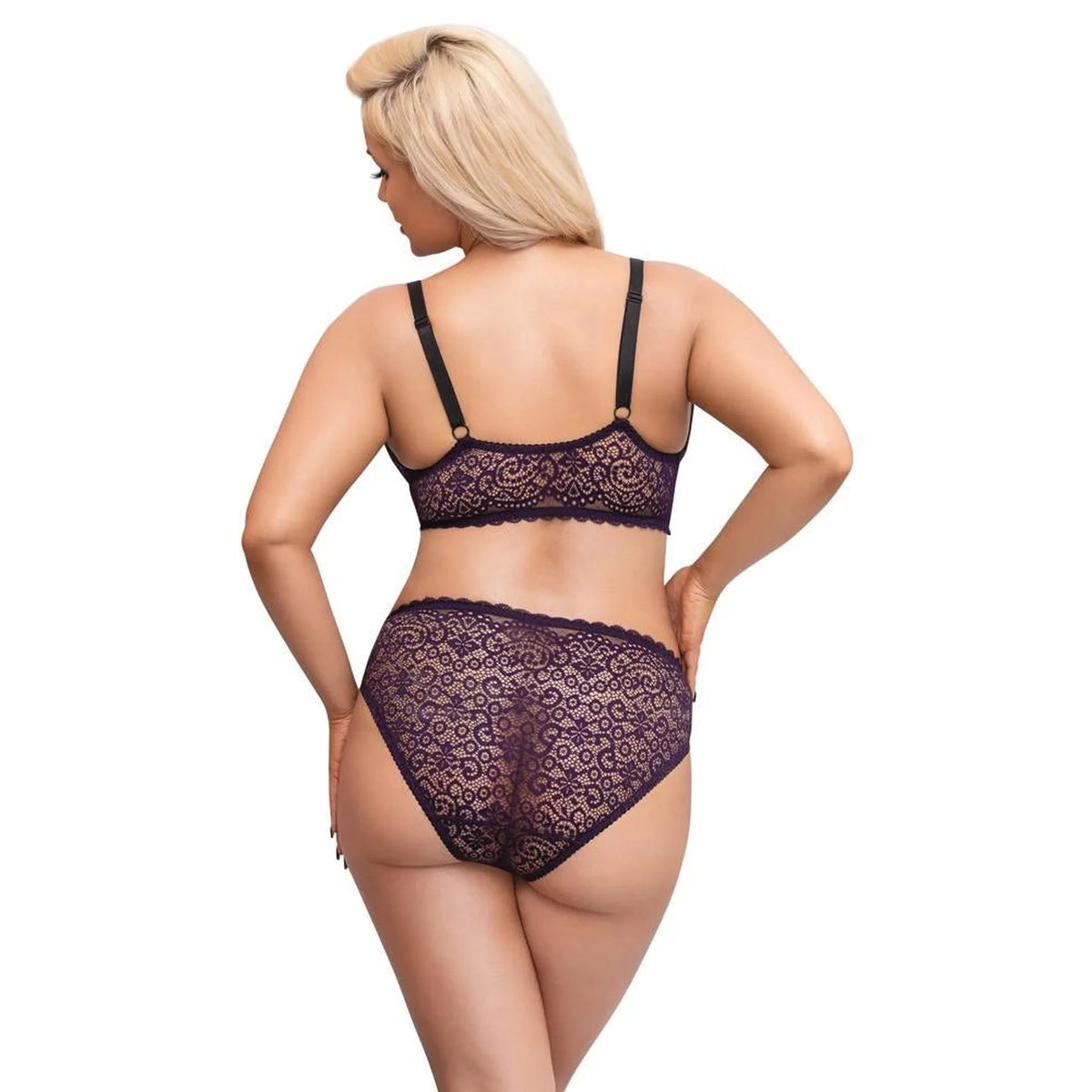 Dessous-Set – aus Spitze, lila 22142454051 | Cottelli CURVES