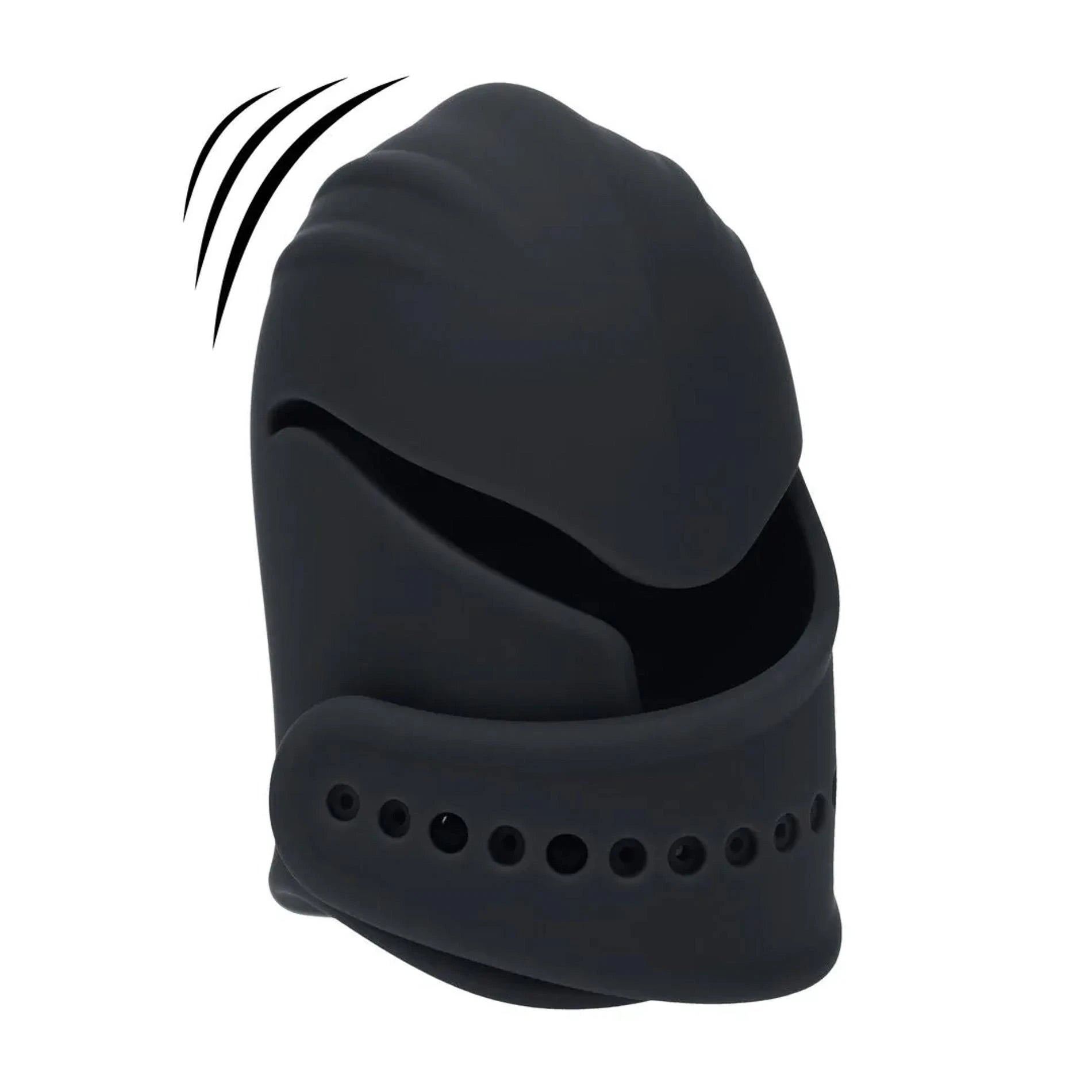 Stimulateur de tête de pénis vibrant en silicone réglable - Noir