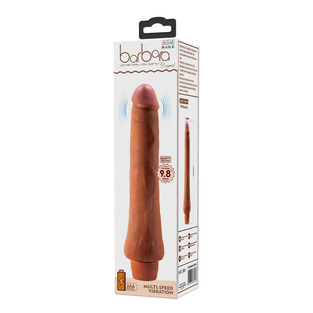Vibratore realistico barbara Dryad 9.8 AA batteries – marrone | Baile