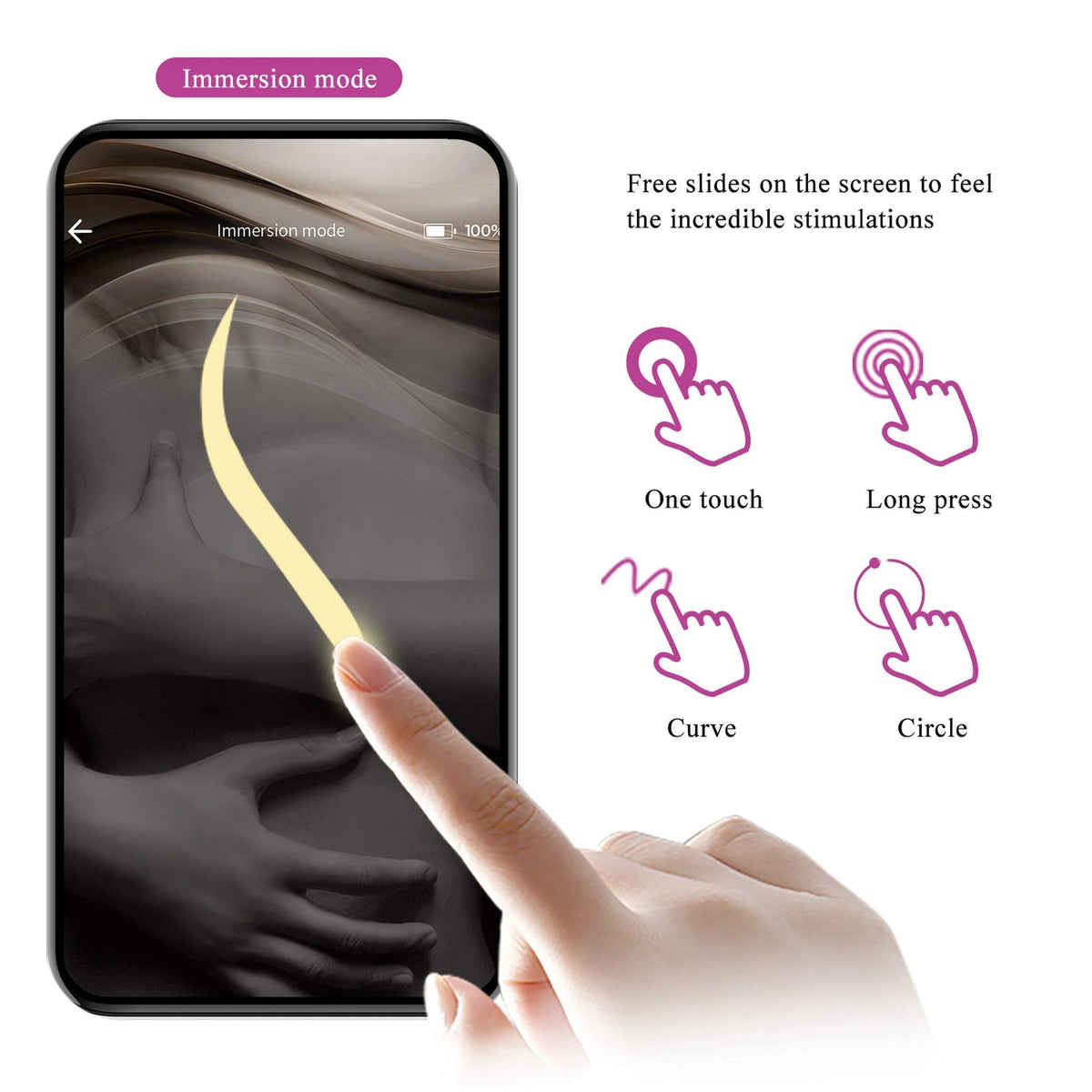 Special vibrator Catalina Mobile distance 12 functions – app-controlled, rechargeable, fuchsia | Pretty Love