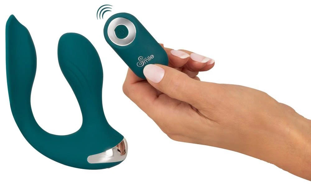 Anal vibrator 10.7 cm – remote control, turquoise | Sweet Smile