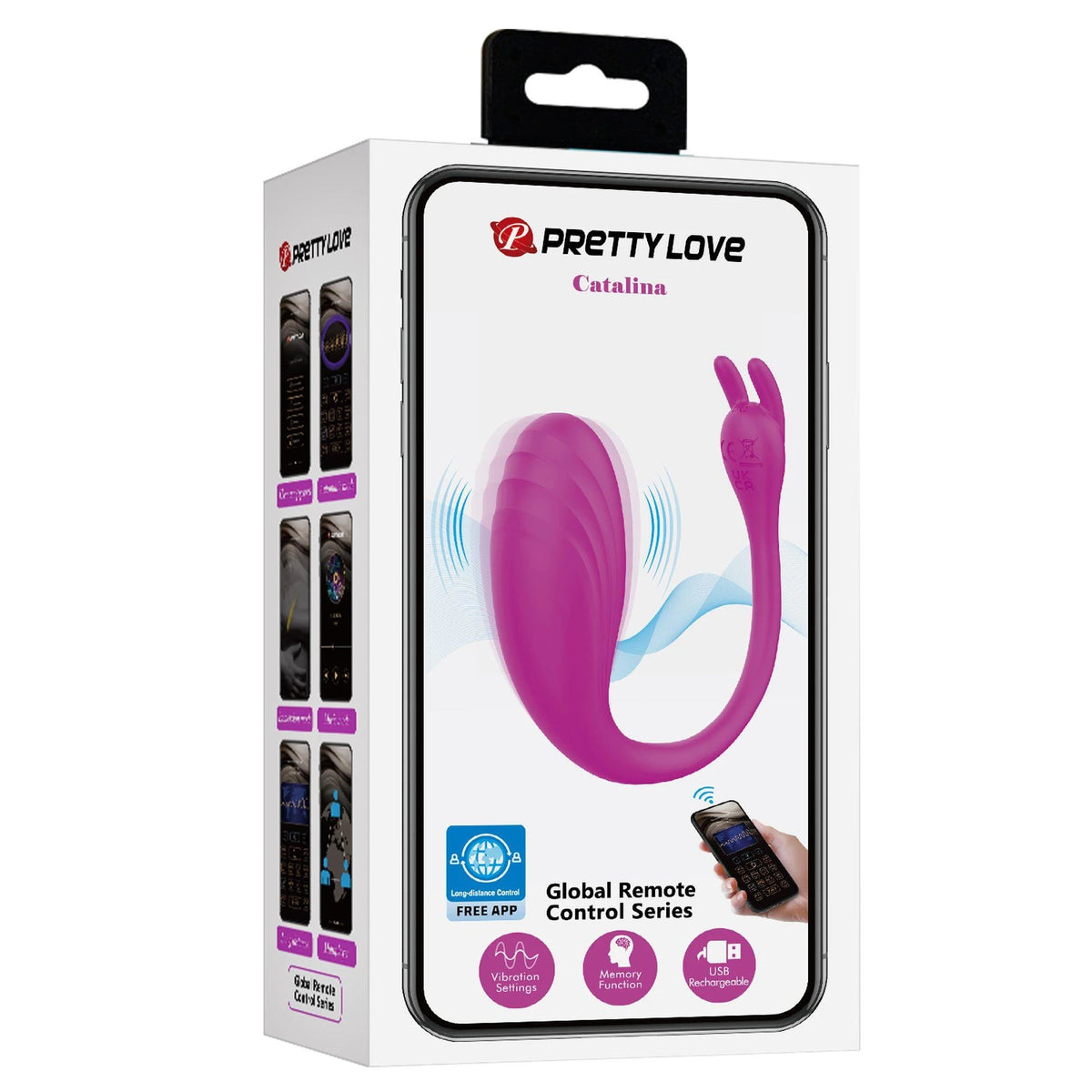 Special vibrator Catalina Mobile distance 12 functions – app-controlled, rechargeable, fuchsia | Pretty Love