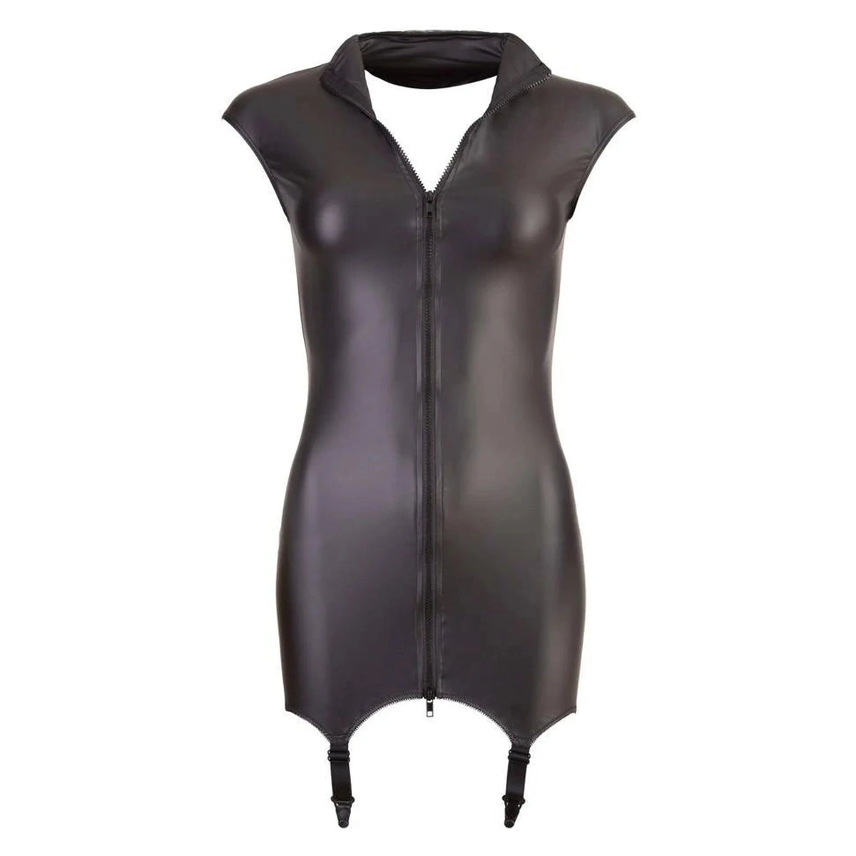 Robe – à zip, avec porte-jarretelles, noire | Cottelli PARTY