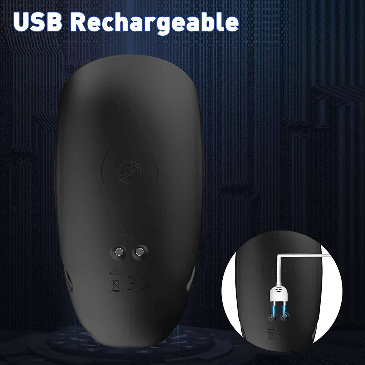Masturbador wearable 8 funciones – recargable, vibrador, negro | Favorites