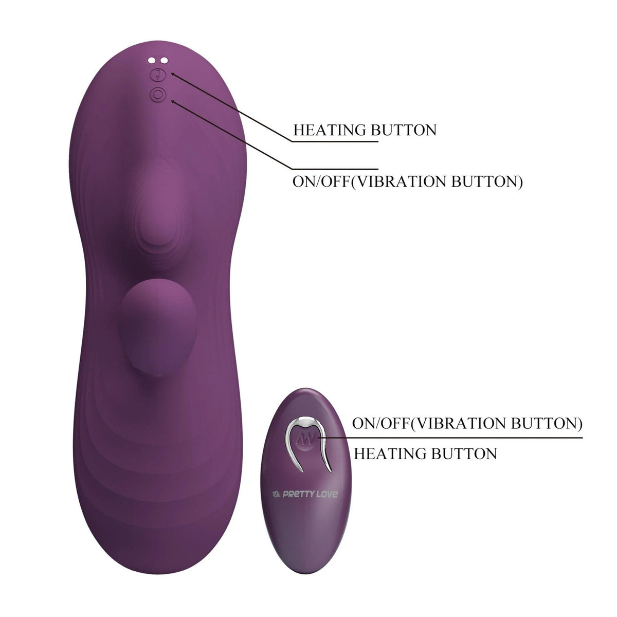 Klitoris-Stimulator Luka Sit Down Pad 5 Funktionen – mit Fernbedienung, wiederaufladbar | Pretty Love