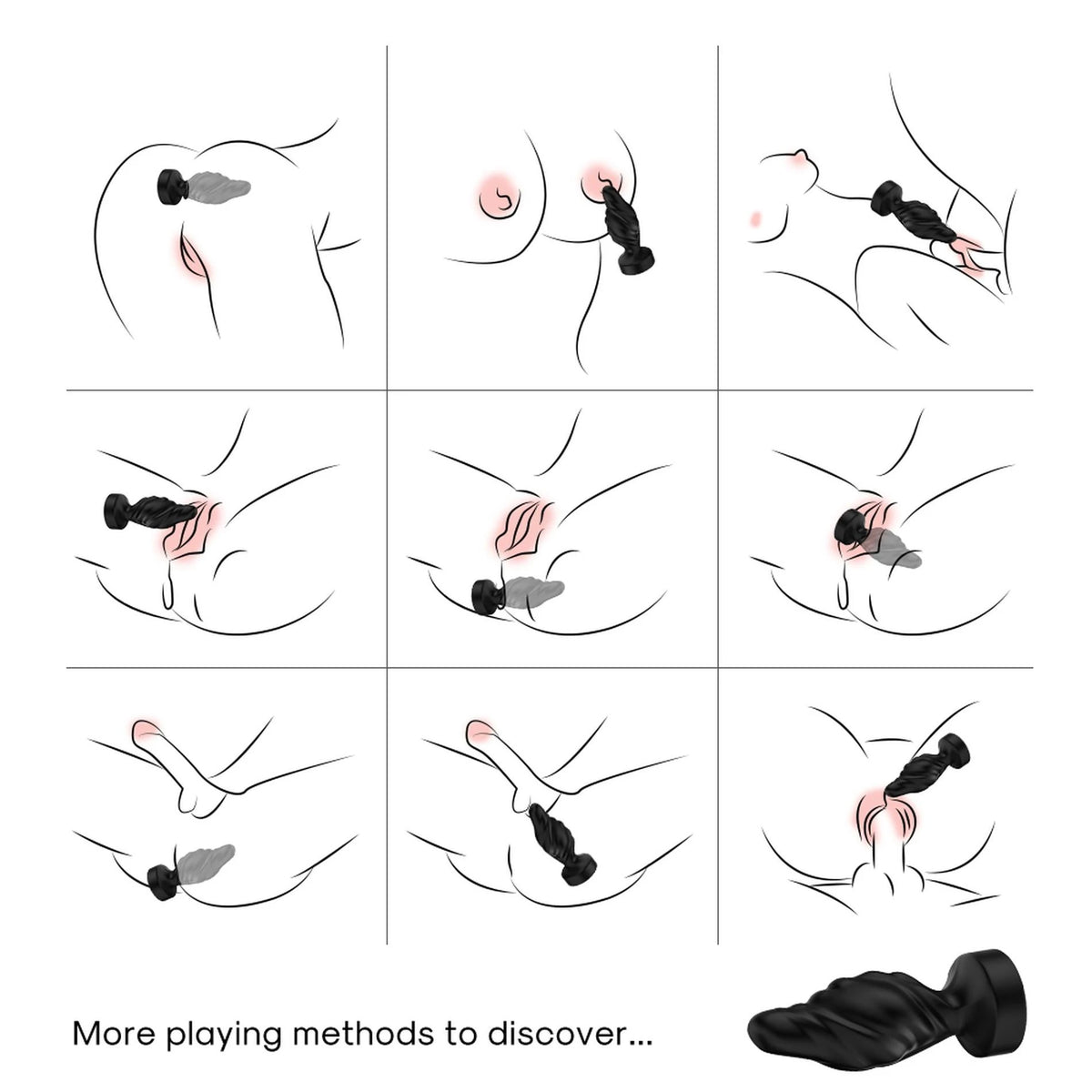 Butt plug Limonster 9 functions – vibrating, rechargeable, black | Favorites