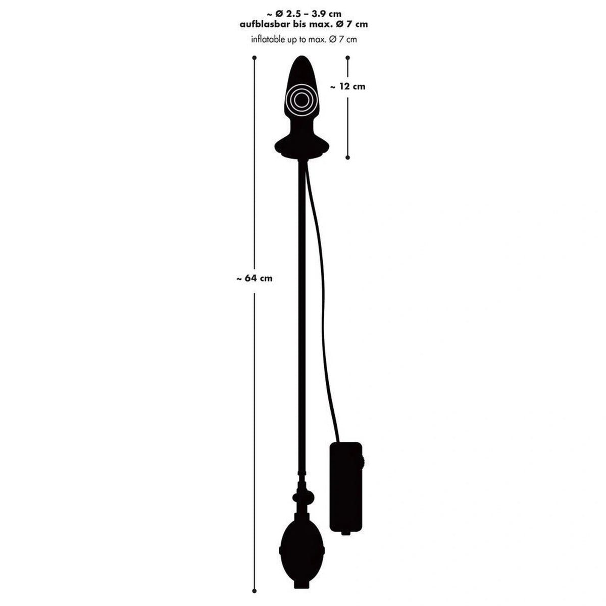 Plug anal 12 cm – vibrador, negro