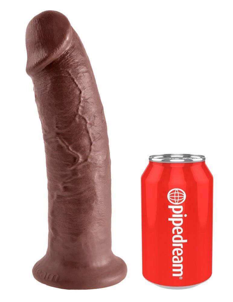 Dildo realistico 25.4 cm – con ventosa, nude scuro | King Cock
