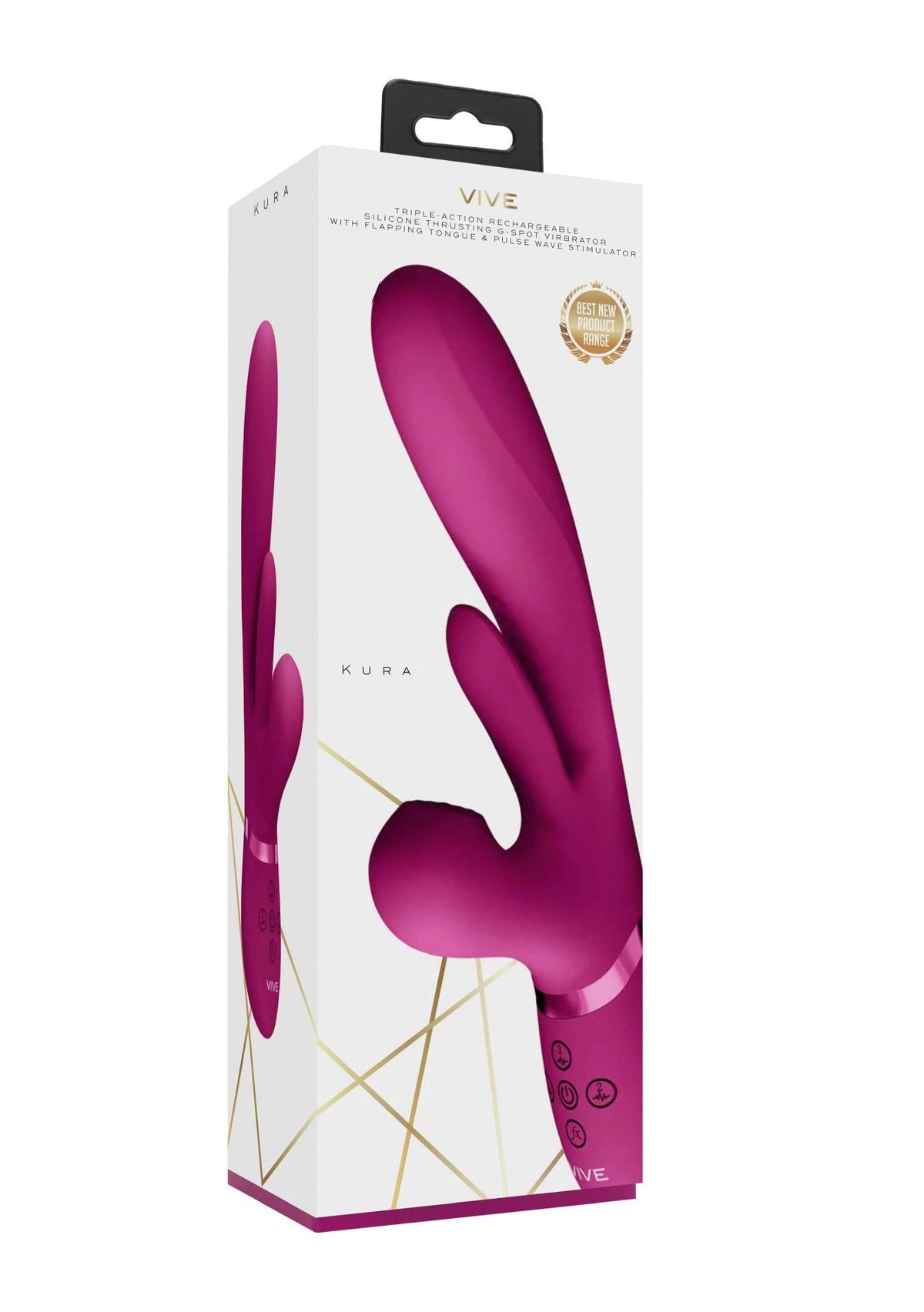 G-pont vibrátor Kura Flapping Pulse Wave 10 funkció – lökő, rózsaszín | Vive