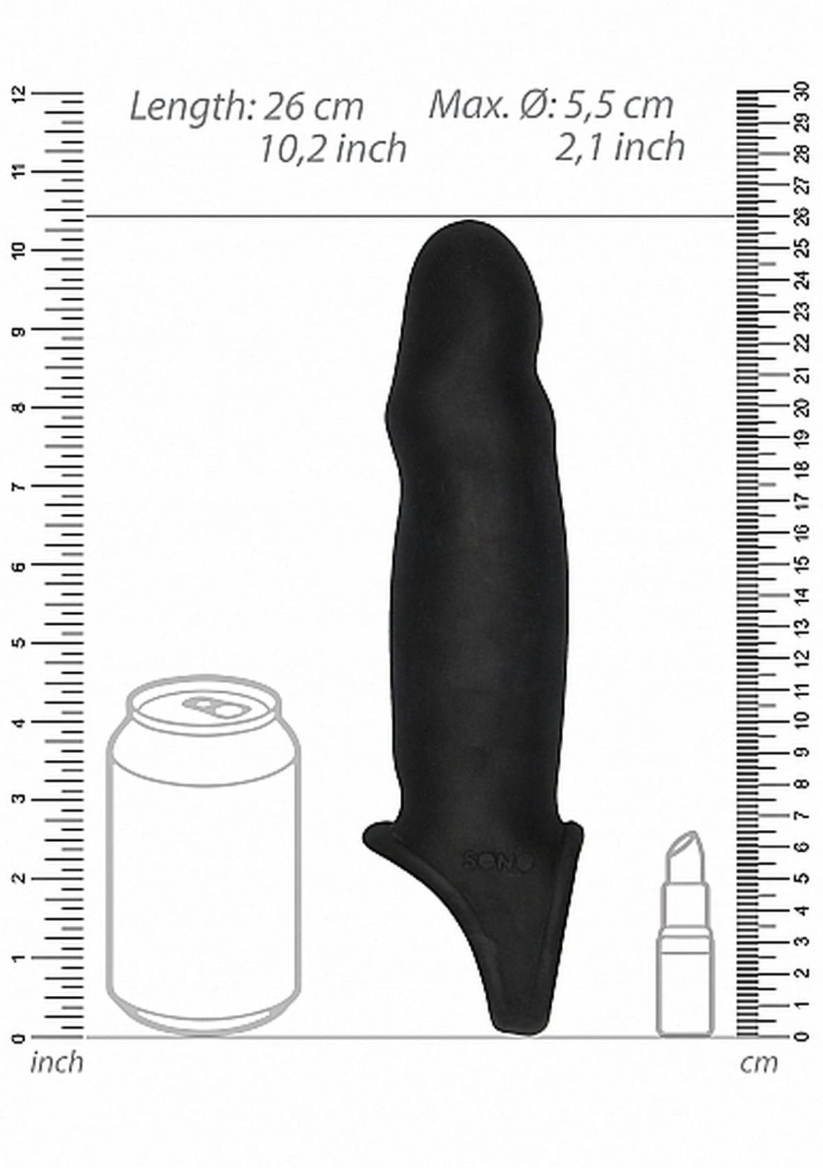 Funda para el pene No.17 26.1 cm – negra | Sono