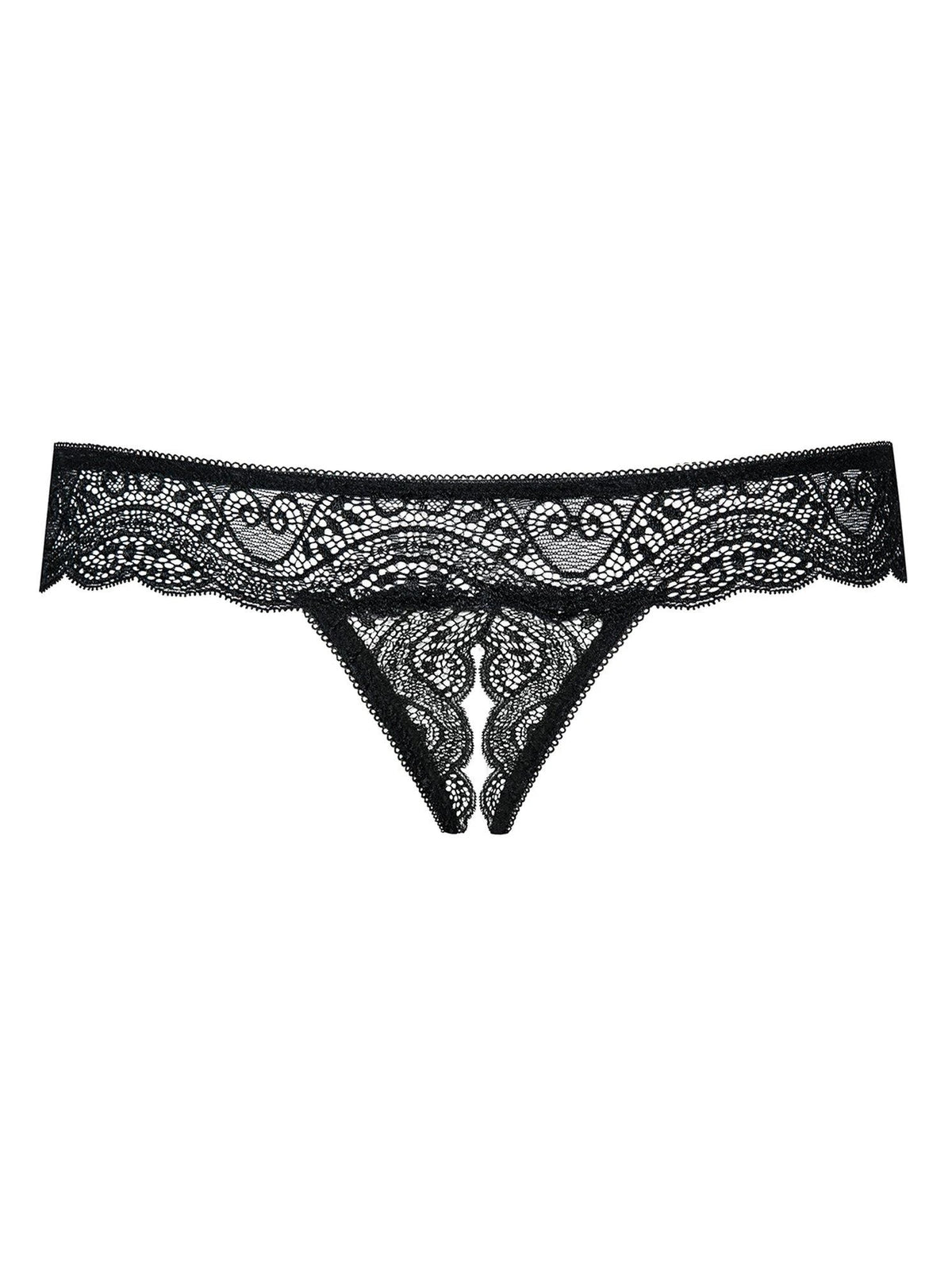 Culotte Miamor – ouverte, noire | Obsessive