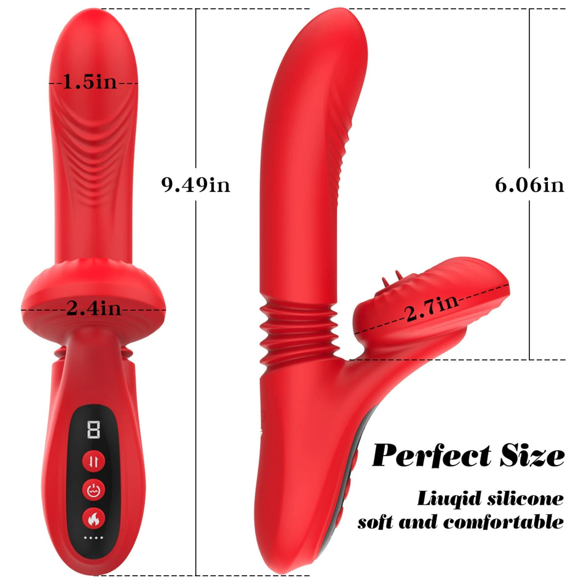 Estimulador de clítoris Licking 7 funciones – recargable, con calor, rojo | Favorites