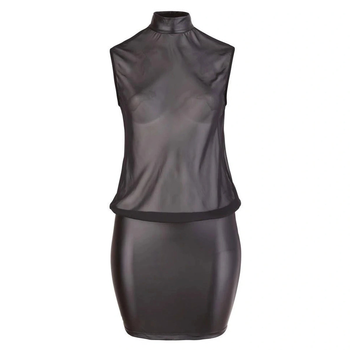 Vestido – mini, con aberturas, negro | Cottelli CURVES