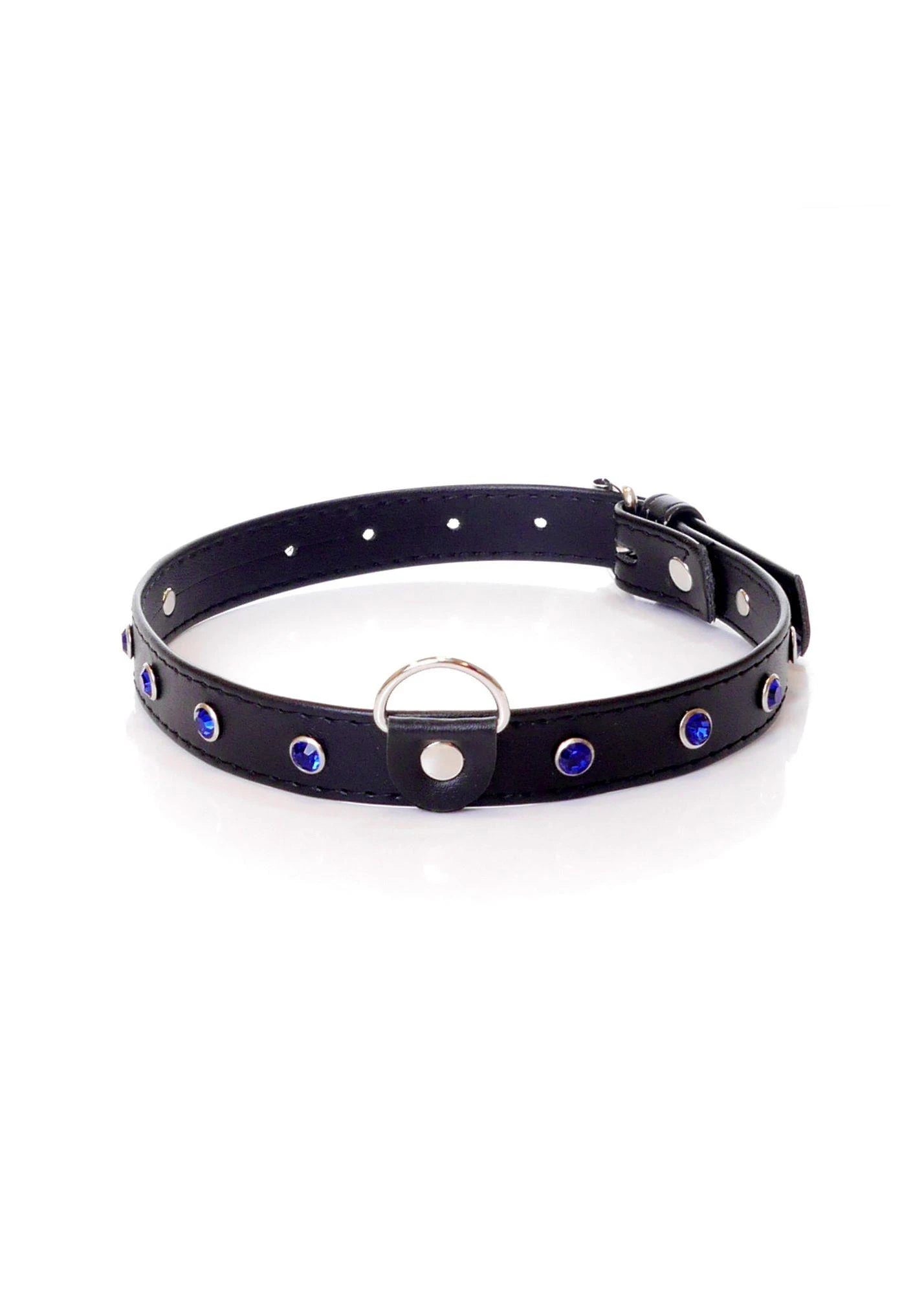 Collier fétiche B - Collier de série - Cristal bleu marine 2 cm