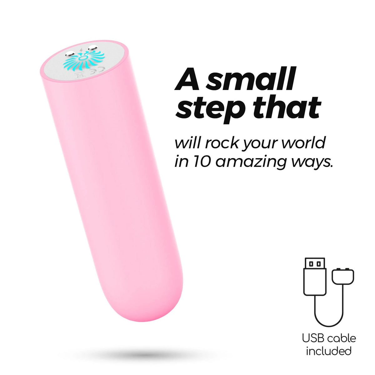 Vibratore bullet Quackers 10 velocità – ricaricabile, rosa | Crushious
