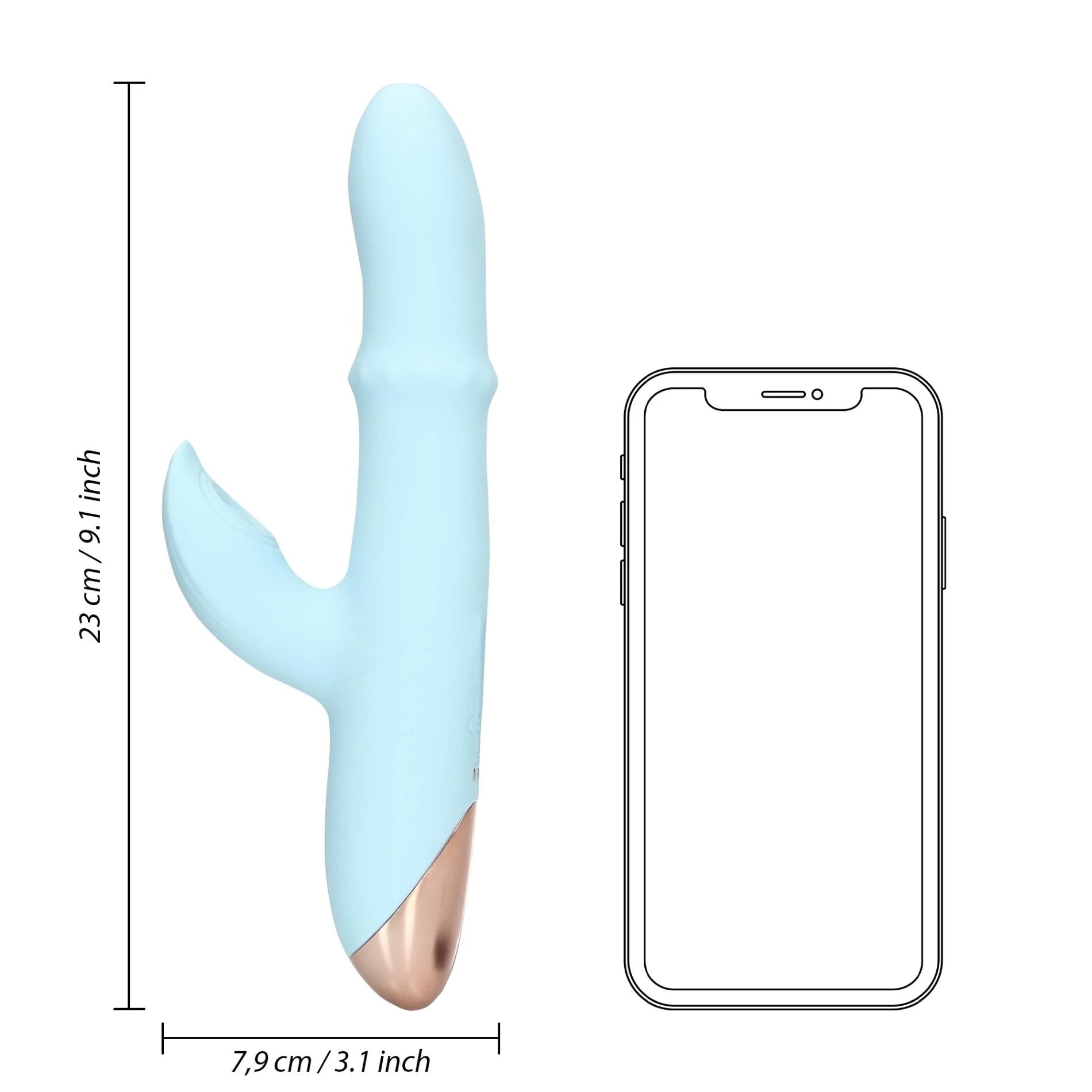 Pulse Wave and Up-and-Down Moving Ring Vibrator - Arctic Blue