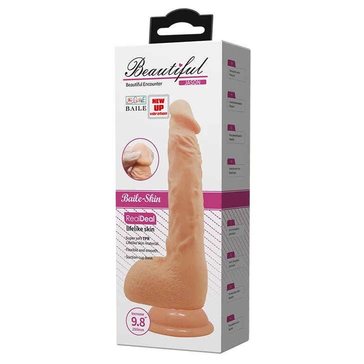 Vibrador realista Jason 9.8″″ – com controlo remoto, nude | Baile