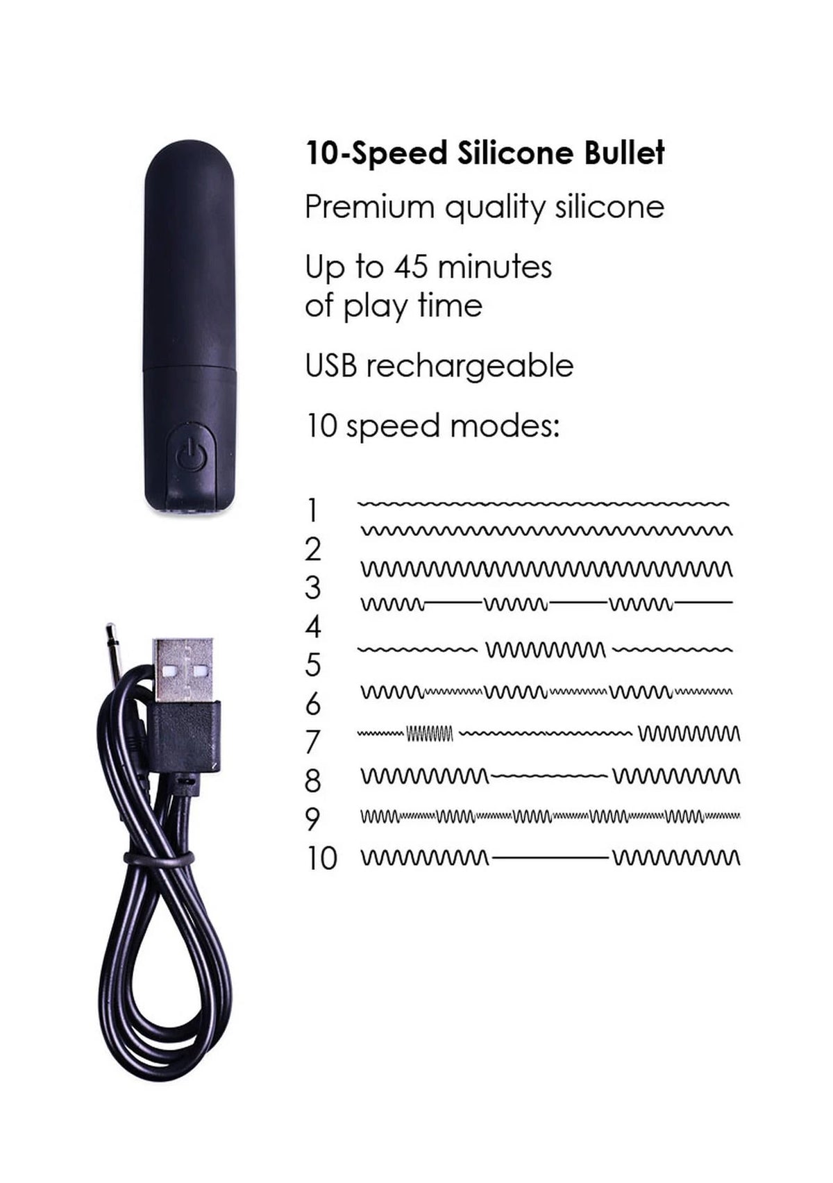 Imbracatura strap-on Removable 10 velocità – nera | Ouch!