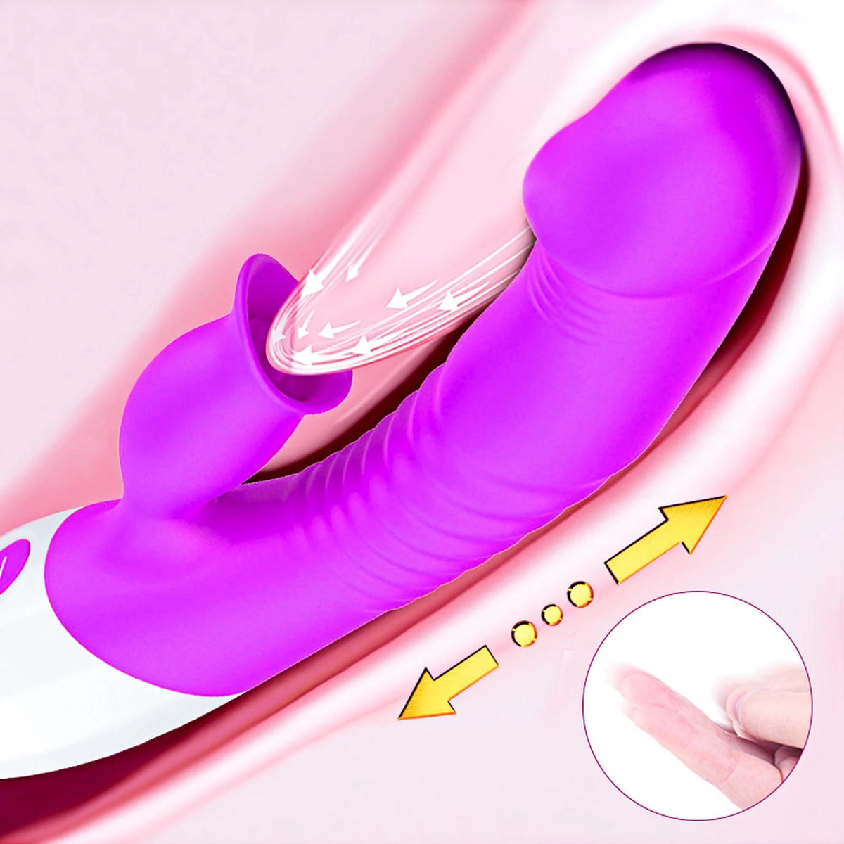 Estimulador de clítoris 7 funciones – recargable, con calor, fucsia | Favorites